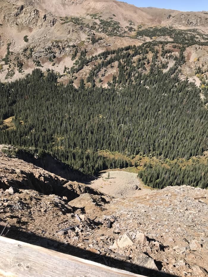 looking down from trestle