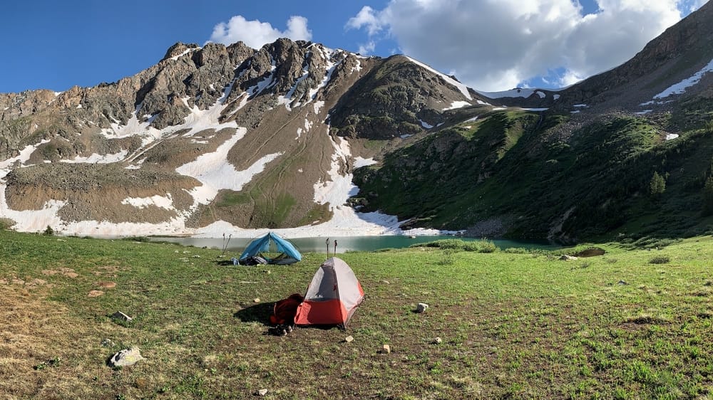 zpacks duplex:  at Lake Ann at the Three Apostles